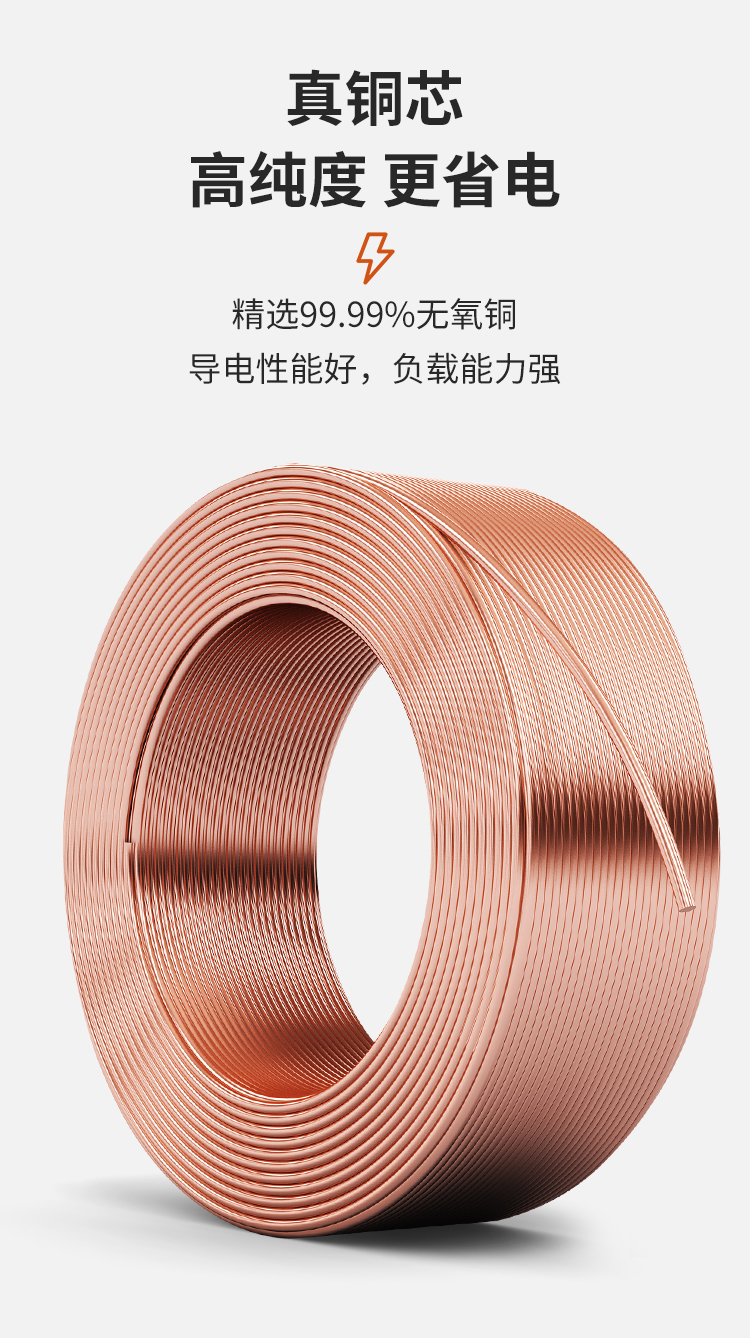 安普RVV電線護(hù)套線2芯國標(biāo)純銅0.5/0.75/1/1.5/2.5平方電纜電源線