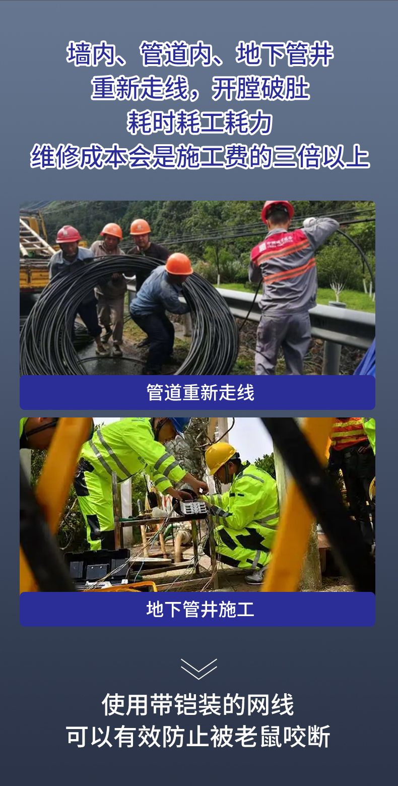 安普超五類鎧裝網(wǎng)線防鼠咬鋼帶防曬凍室外抗老化可地埋鎧甲網(wǎng)絡(luò)線